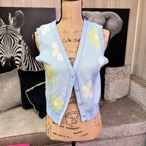 Faded Rose Women Size S Blue and Green Sweater Vest